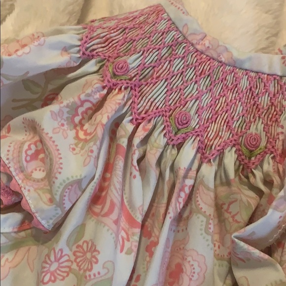 Shrimp and Grits Smocked Dress size 4 - Picture 4 of 6